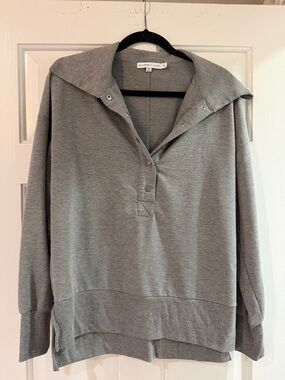 Sincerely Jules Grey Ribbed Crewneck Sweatshirt